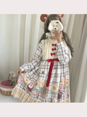 Sun Flower Bear Lolita Style Dress OP (WS39)